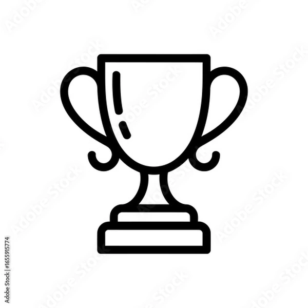 Fototapeta black and white outline of a trophy cup, symbol of achievement and success