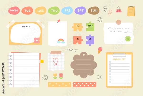 Obraz 메모지 일러스트 디자인