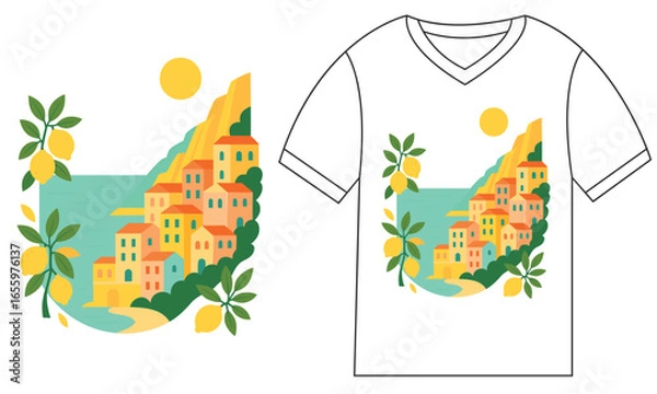 Fototapeta Vector illustration of a colorful floral pattern with animal silhouettes for a decorative card design