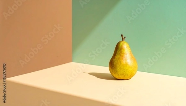 Obraz Ripe Pear with Pastel Background. (2)