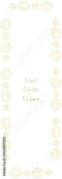 Fototapeta 手描き風のラインで描かれた円モチーフのフレーム　装飾イラスト