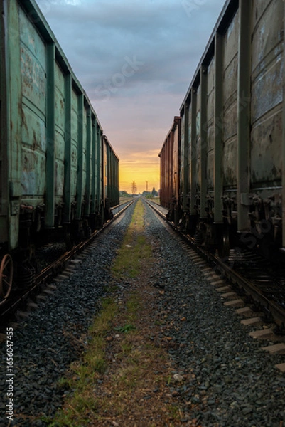 Obraz freight train on the railway