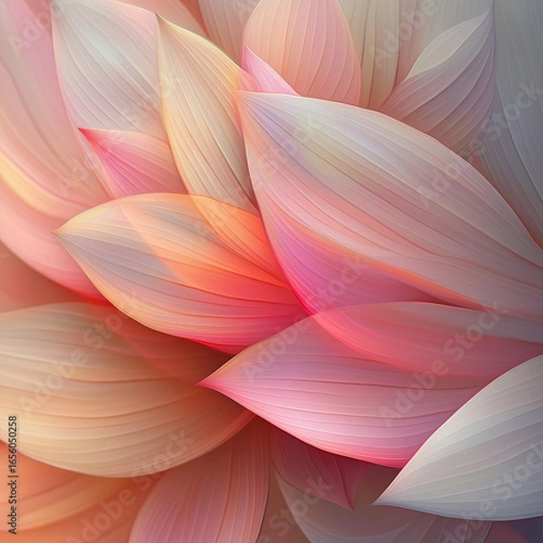 Fototapeta Close up of pink and white flower petals with soft lighting creating a dreamy abstract pattern