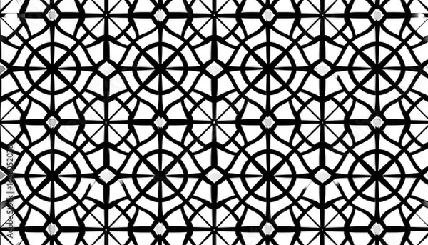 Obraz Geometric Black White Pattern.