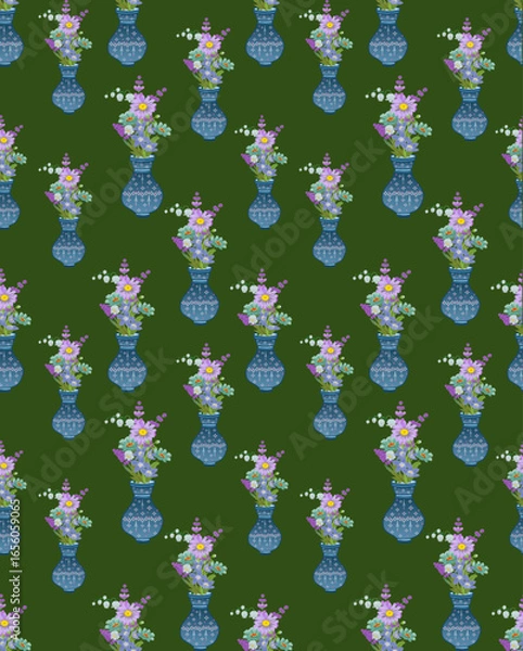Obraz Seamless Flower Fabric Patterns   