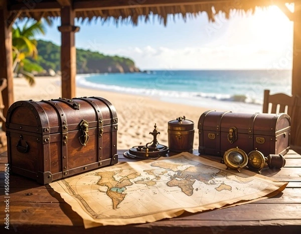 Obraz Tropical Beach Treasure Map.