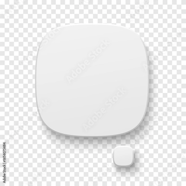 Fototapeta Vector white blank paper speech bubble on transparent background. Squircle shape. Template for your design.