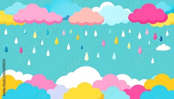 Fototapeta A painting of clouds, rain and clouds background expression gesture colorful scene motion creative frame style movement figure elements backgrounds depth illustration composition design