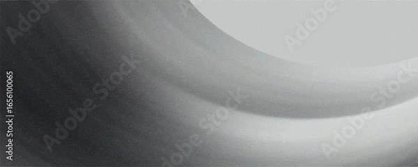 Fototapeta Black dark gray silver white wave abstract background for design. Light wave, wavy line. Ombre gradient. Noise rough grungy grain brushed metal metallic effect.
