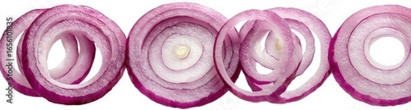 Obraz Thinly sliced red onion rings