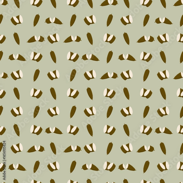 Fototapeta Seamless Cassava Pattern: Tropical Root Vegetable Background Design. Vector seamless pattern of cassava root and slices on soft background for food design.