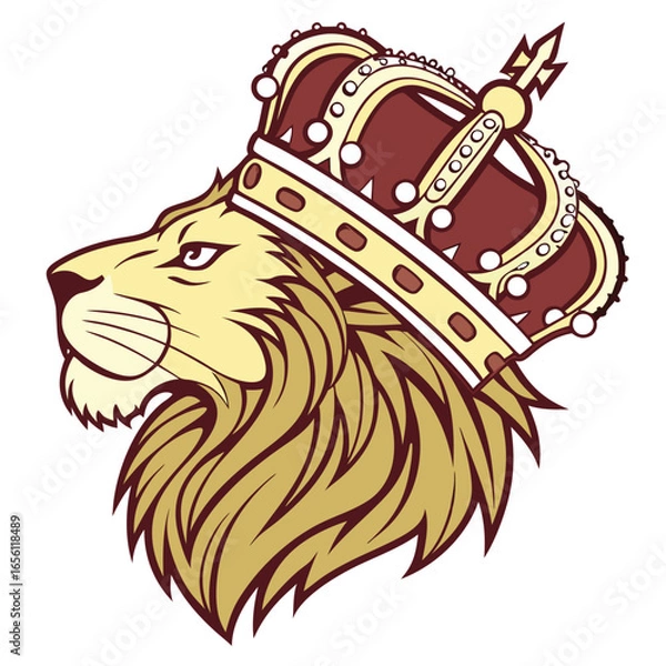 Fototapeta Lion head logo icon, lion face vector Illustration, on a isolated background, EPS