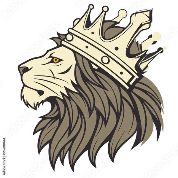 Fototapeta Lion head logo icon, lion face vector Illustration, on a isolated background, EPS