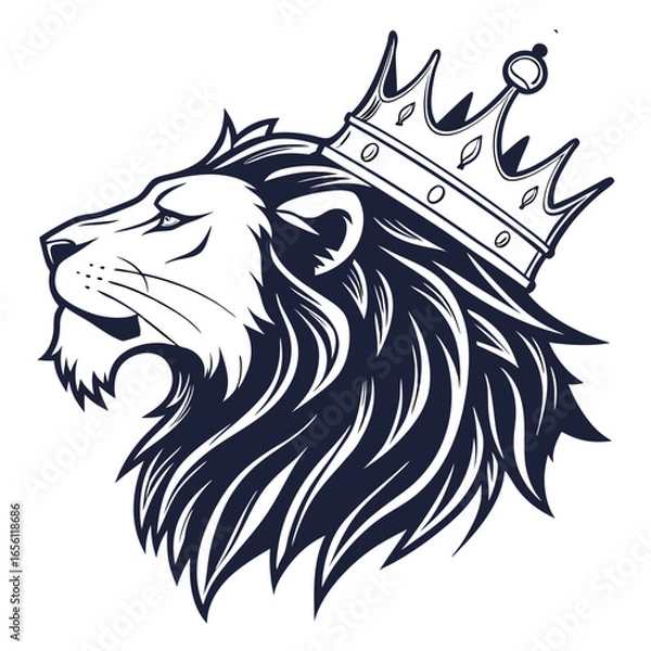 Fototapeta Lion head logo icon, lion face vector Illustration, on a isolated background, EPS