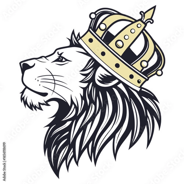 Fototapeta Lion head logo icon, lion face vector Illustration, on a isolated background, EPS