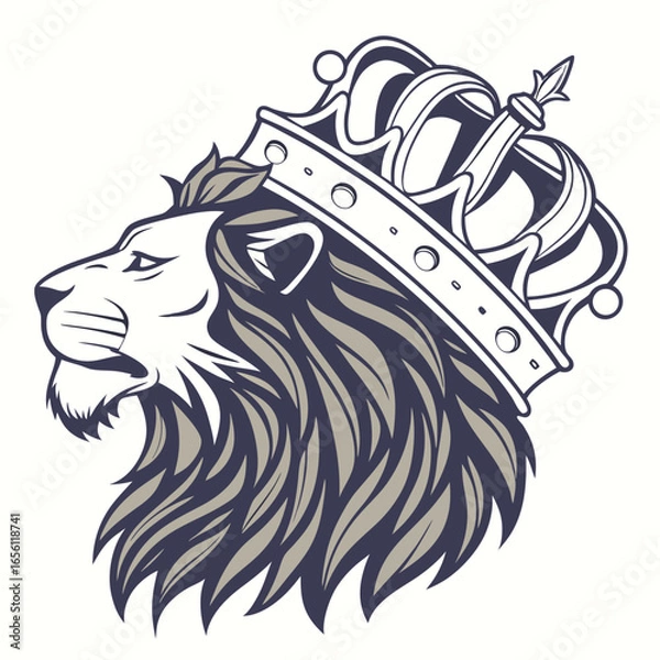 Fototapeta Lion head logo icon, lion face vector Illustration, on a isolated background, EPS
