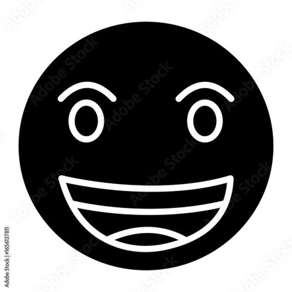 Fototapeta Beaming Face with Smiling Eyes Icon