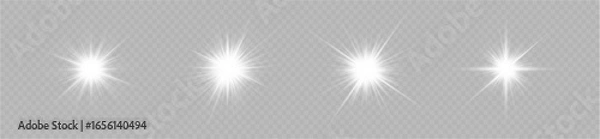 Fototapeta Sparkle illumination glow light white star burst flare bright transparent effect ray radiance shine shiny overlay graphic