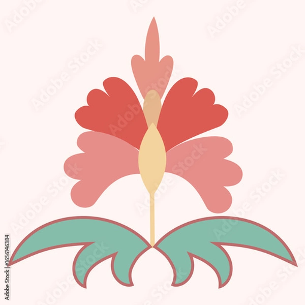 Fototapeta Handcrafted Suzani embroidery showing a decorative flower pattern. An authentic example of Uzbekistan’s cultural heritage and folk artistry.