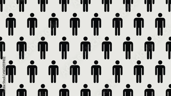 Fototapeta Black figures repeating pattern monochrome simple