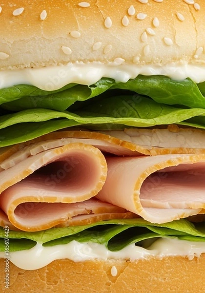 Obraz 食欲をそそる、サンドイッチの断面