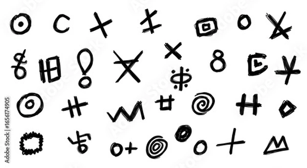 Obraz 線描の奔流: 原始的記号の交響曲