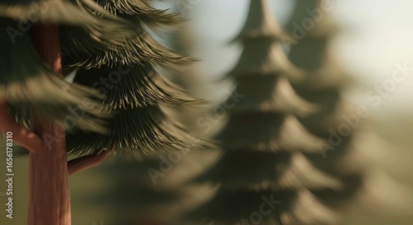 Obraz 風のささやき、針葉樹の詩