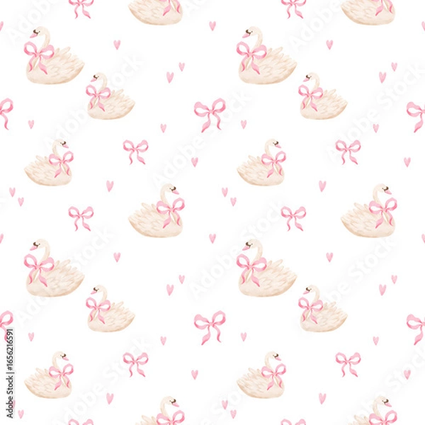 Obraz seamless watercolor pattern in coquette or pink princess style