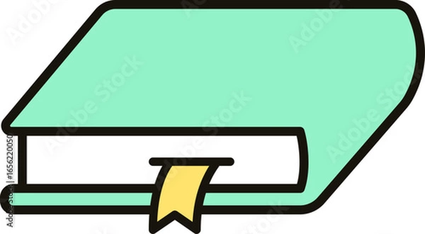 Fototapeta 책갈피 있는 책 민트색