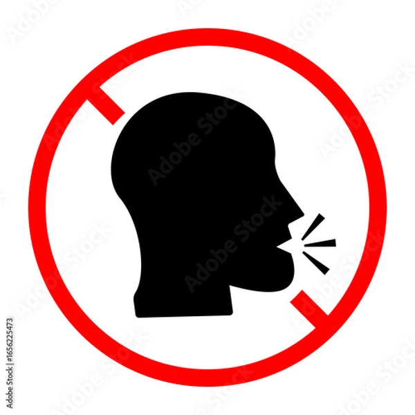 Fototapeta Silent No Speak Icon, Simple Icon Vector Design, best used for presentation, application, web and banner