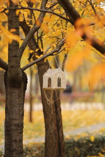 Obraz bird house in autumn