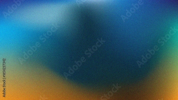 Fototapeta Blue and orange gradient background with grain effect.
