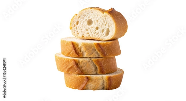 Fototapeta Isolated Stack of Baguette Slices