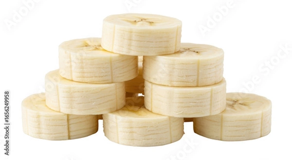 Fototapeta Isolated Stack of Banana Slices