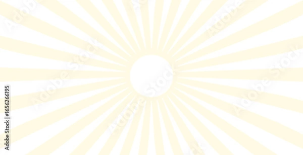 Fototapeta Simple  background with yellow stripes. Sunburst radial vector.