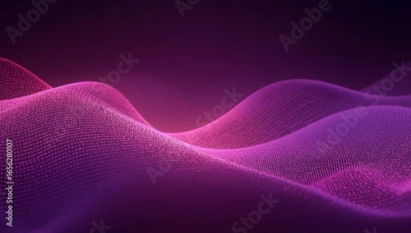 Fototapeta Abstract Particle Dots Background Banner — Glowing Digital Waves Background