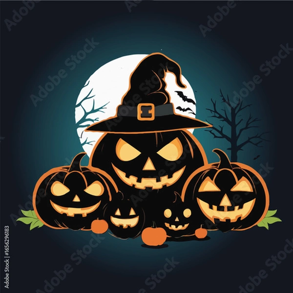 Obraz Halloween background with pumpkin