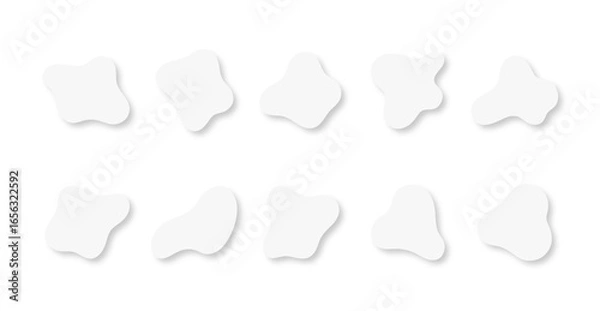 Fototapeta Neumorphic abstract shapes on a transparent background