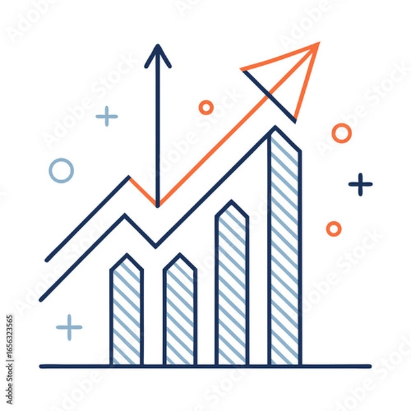 Fototapeta business graph with arrow
