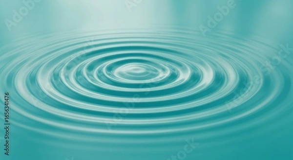 Obraz Serene Teal Water Ripples: Abstract Liquid Background for Wellness and Spa Branding