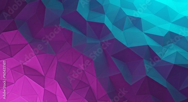 Obraz Abstract Purple and Teal Low Poly Background Design for Modern Websites and Branding
