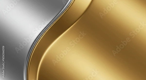 Obraz Gold and Silver Metallic Swirl Abstract Background Design