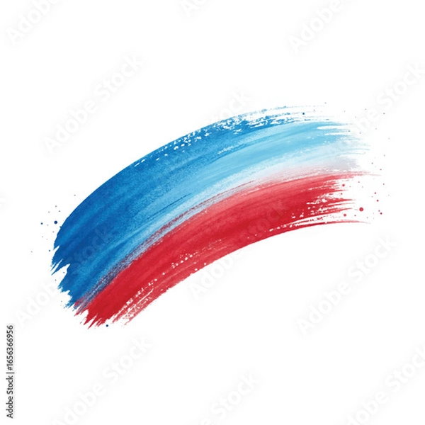 Obraz Vibrant red and blue paint stroke, perfect for patriotic designs.