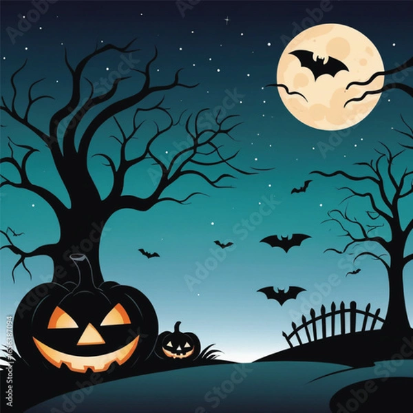 Obraz halloween background with pumpkin