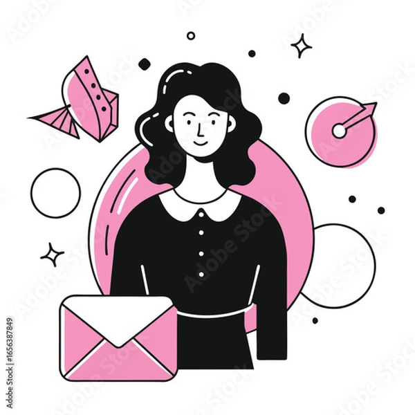 Obraz  inbox business illustration of a woman  