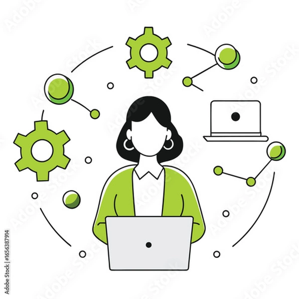 Obraz  together business illustration of a woman  