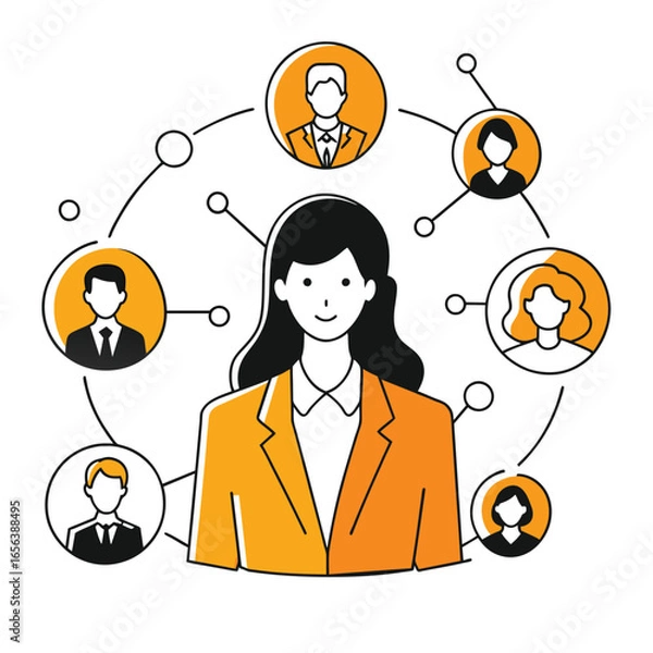 Obraz Businesswoman Networking Concept Illustration