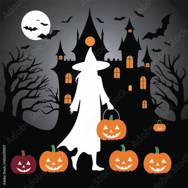 Obraz halloween background with pumpkin