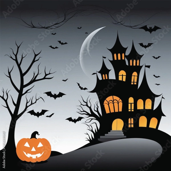 Obraz halloween background with pumpkin