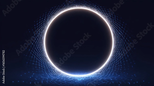 Obraz modern blank flyer with glowing circular frame